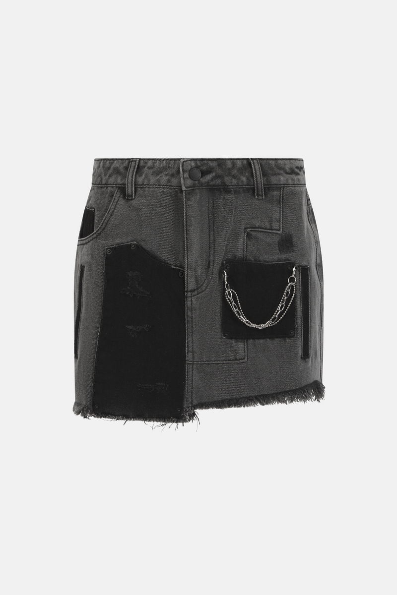 Black Wash Carpenter Mini Skirt