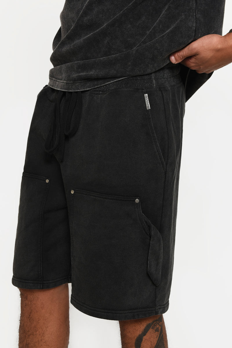 Black Wash Carpenter Shorts