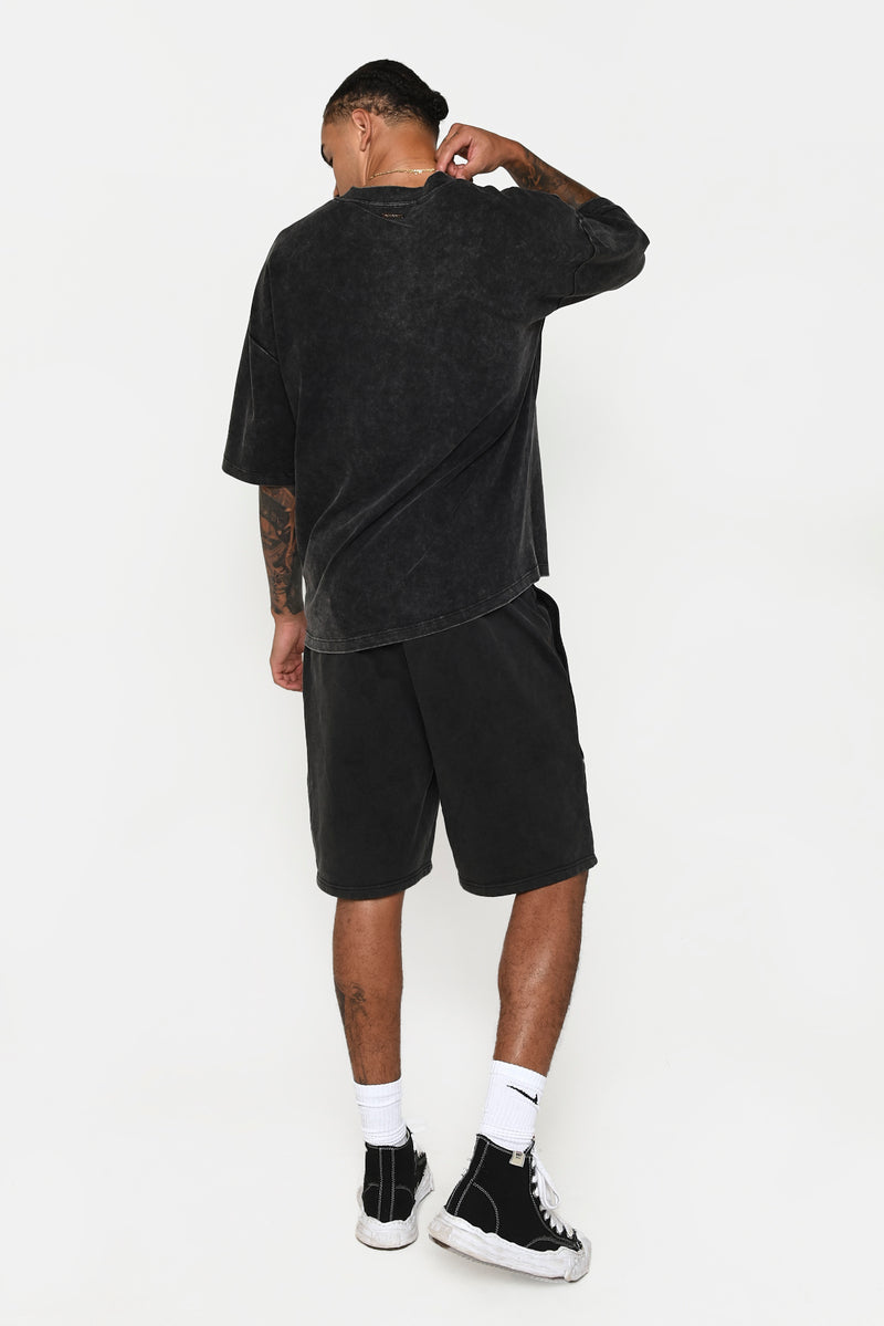 Black Wash Carpenter Shorts