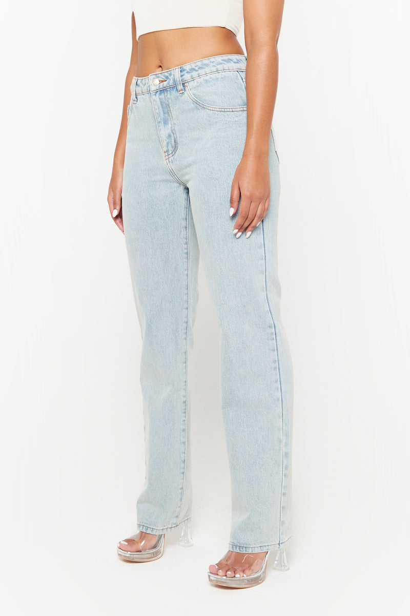 Blue Wash Mom Jeans