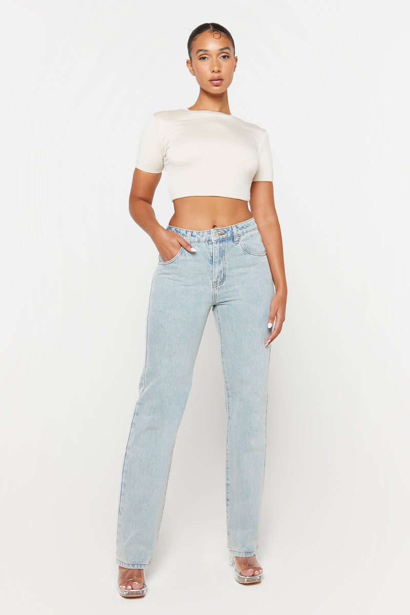Blue Wash Mom Jeans