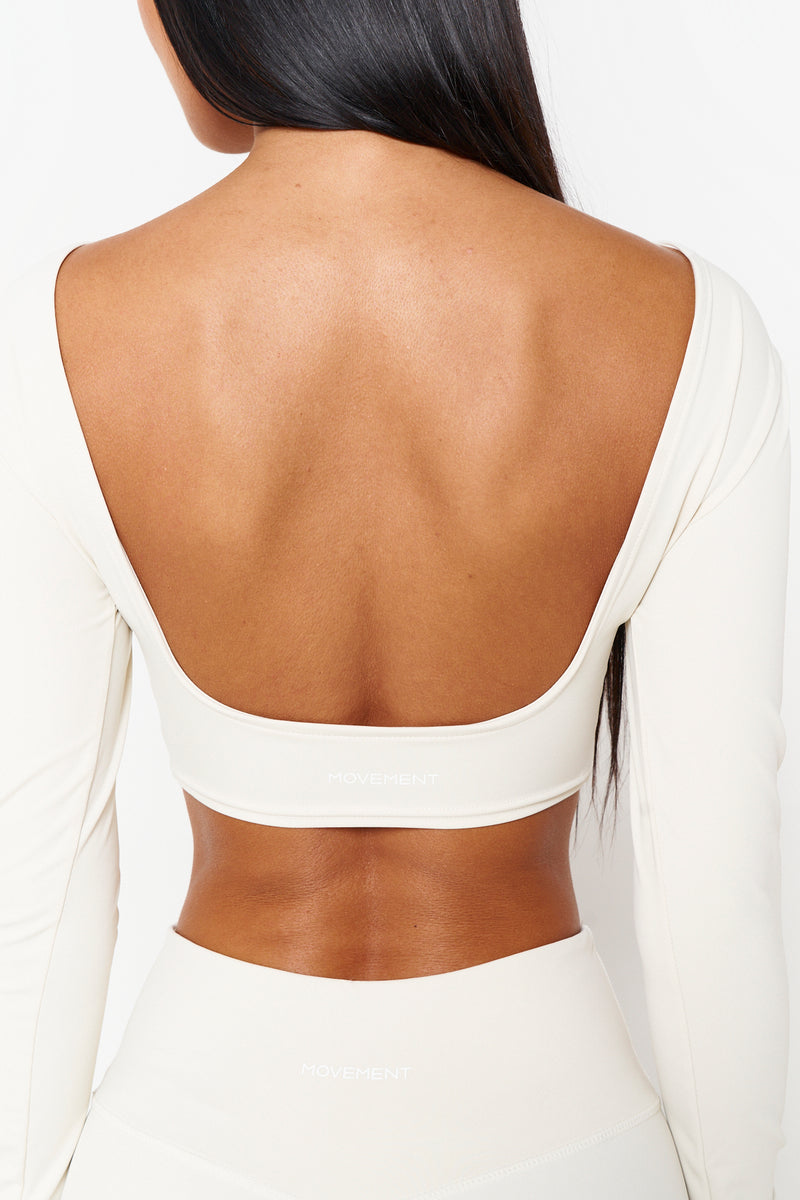 Chai Recycled Open Back Long Sleeve Top