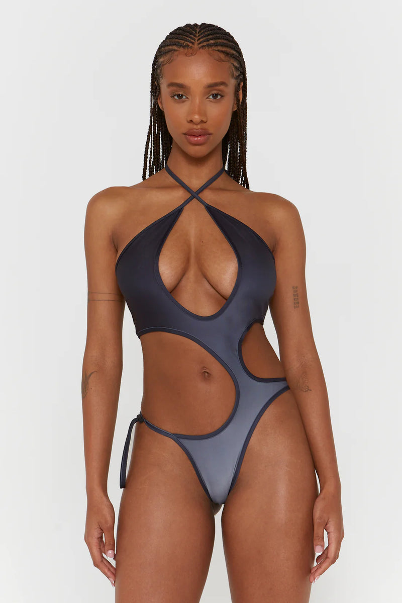 Grey Heat Print Swimsuit