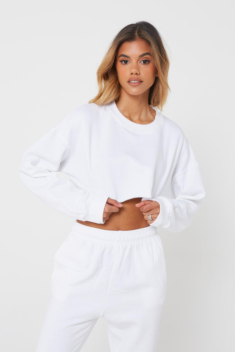 White Cropped Sweater