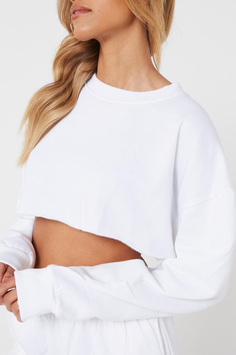 White Cropped Sweater