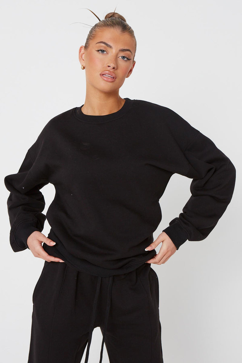 Black Drop Shoulder Sweater