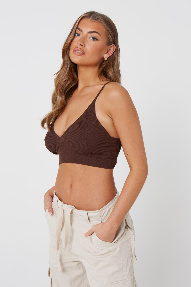 Chocolate Knitted Bralet