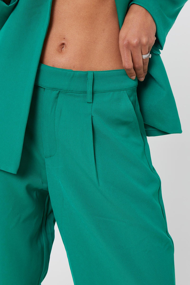 Green Boxy Dad Trouser
