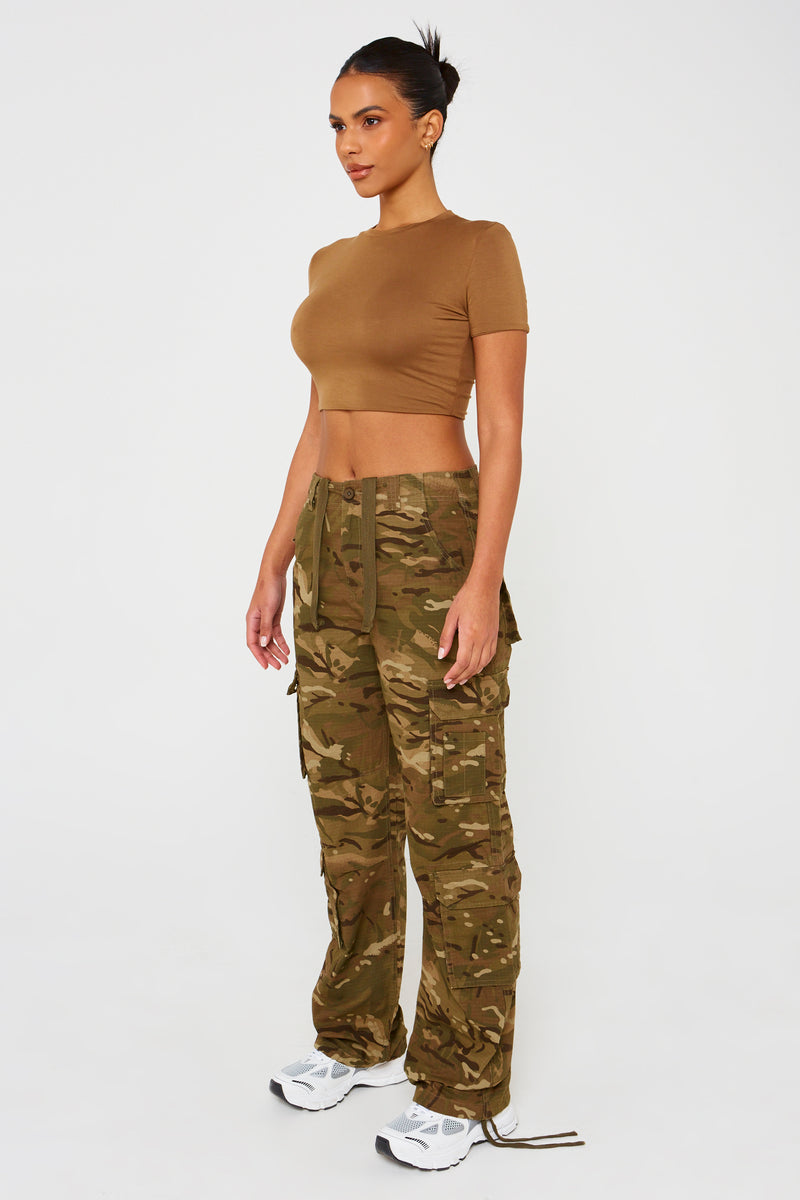 Camouflage Print Cargo Trousers - Khaki/Multi or Olive/Multi - Just $7