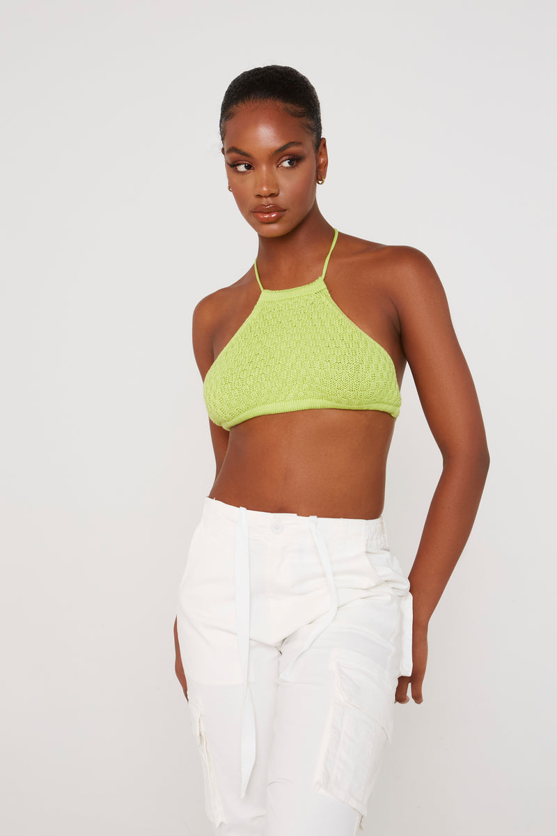 Lime Crochet Crop Top