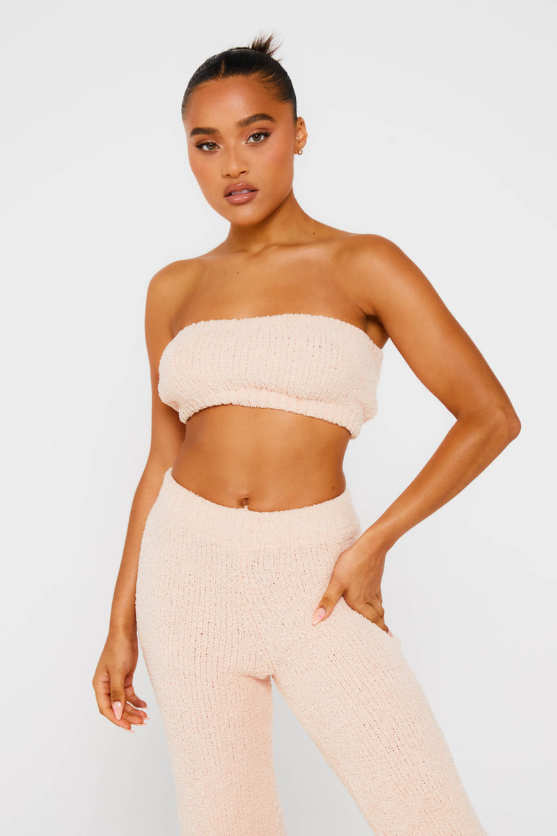 Pink Premium Soft Knit Bandeau Top