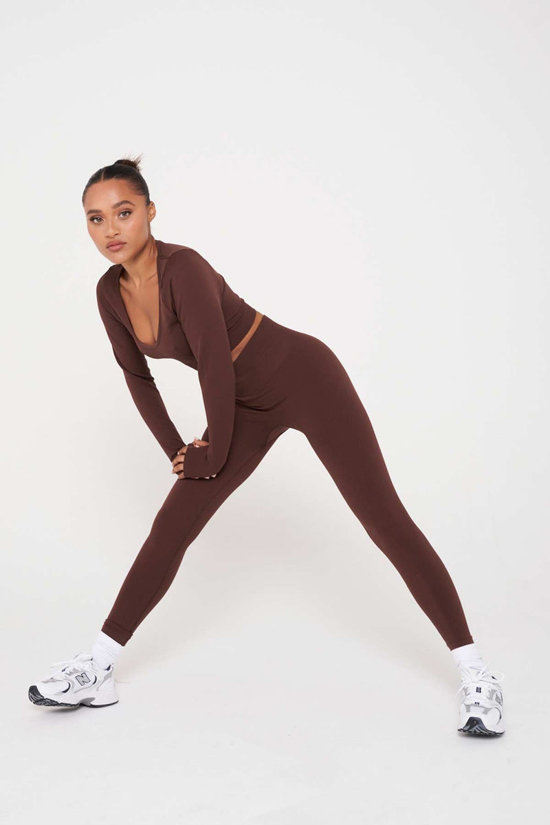 Brown Recycled Seamless High Waisted Leggings