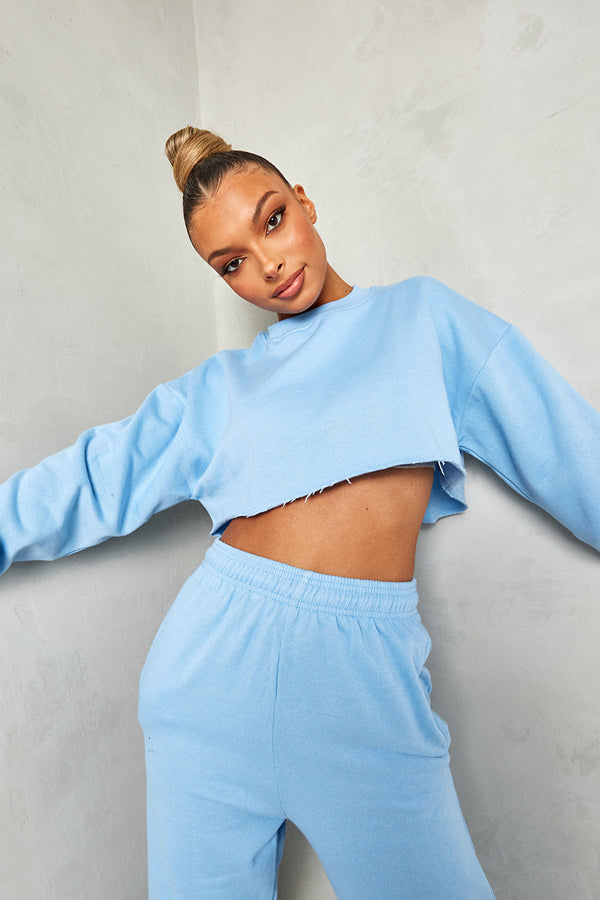 Blue Cropped Sweater