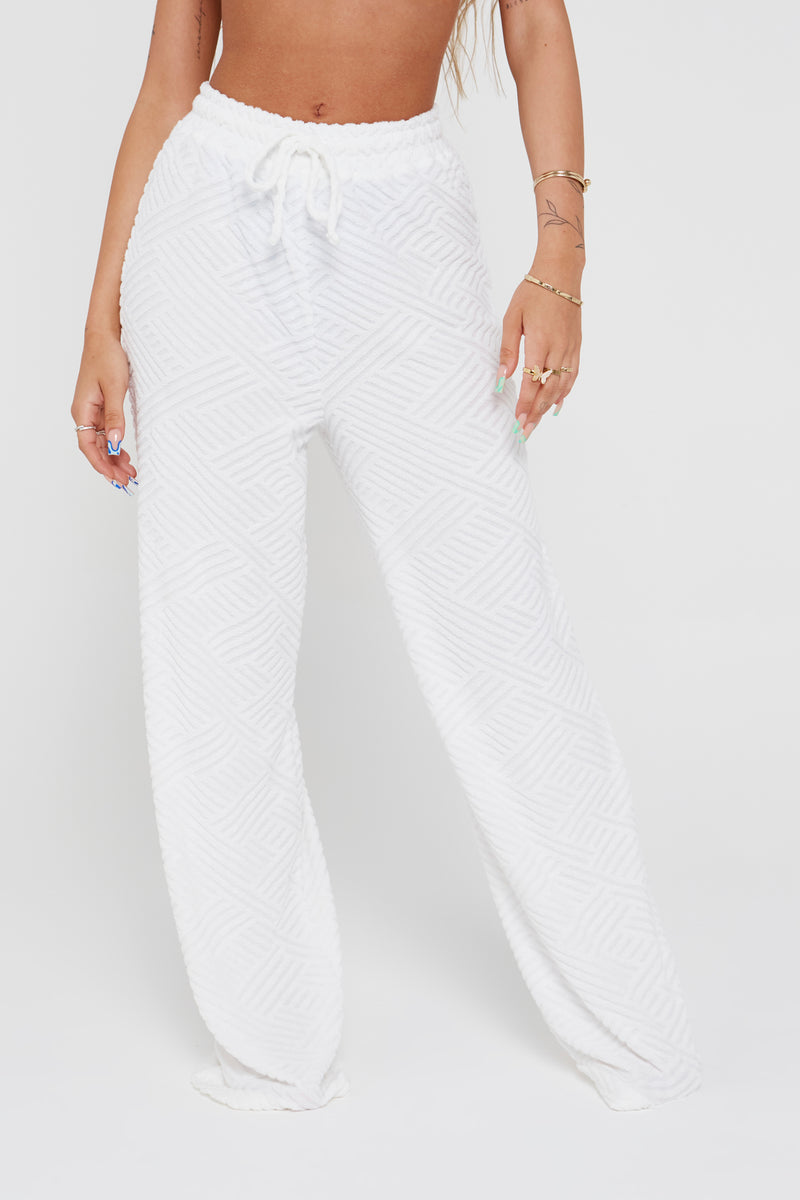 Ivory Towelling Trousers