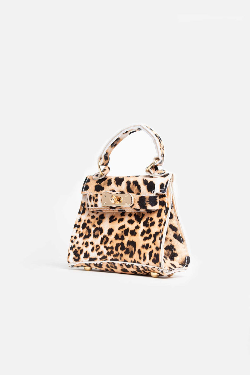 Vegan Leopard Leather Chain Mini Bag
