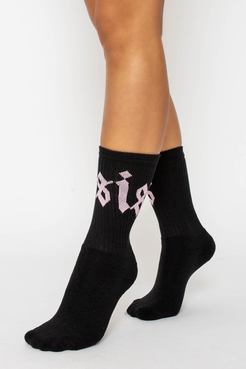 Black Pink SIS Socks