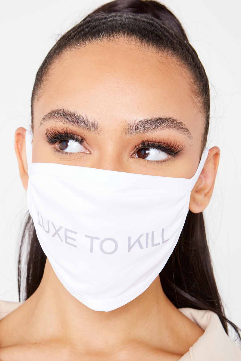 White "Luxe To Kill" Face Mask